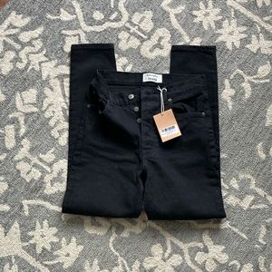 Reformation black Serena High Skinny Crop 26 new with tags button fly